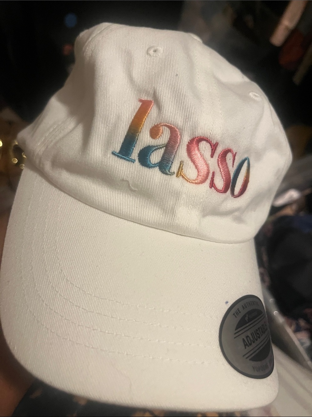 White Embroidered 'Lasso' Baseball Cap